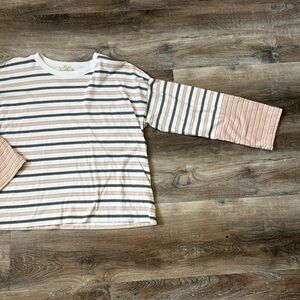 Madewell Easy Stripe Crewneck Long Sleeve Tee - Size Small